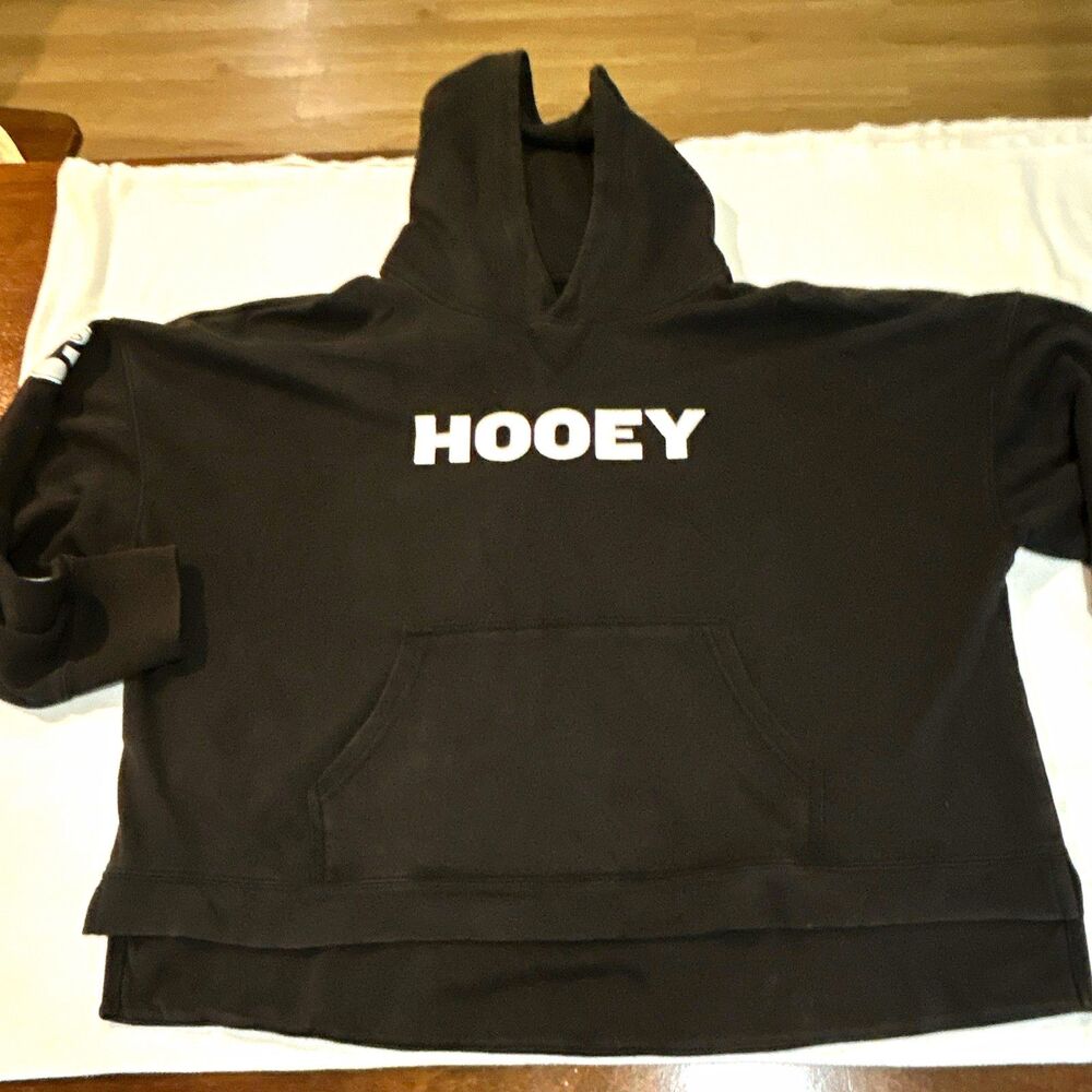 Hooey Men’s M Black Pullover Hoodie Fleece Logo W/Front Pocket